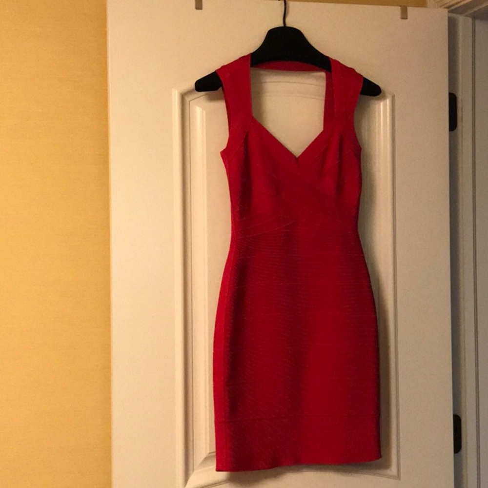 ‼️SOLD‼️Herve Leger Little Red Dress AUTHENTIC